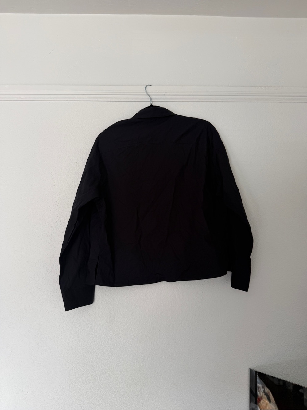 ZARA Japan Black Button-Up Shirt Boxy Cropped Shirt Small - Picture 4 of 4